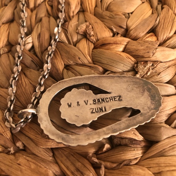 Vintage Sterling Necklace with Pendant Zuni Sanchez - Picture 3 of 4